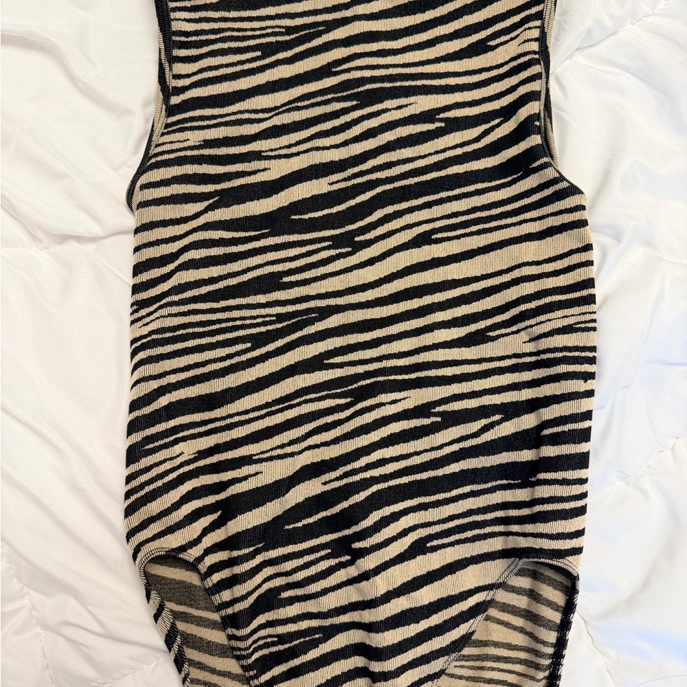 Primark Zebra Print Bodysuit - Black and Tan